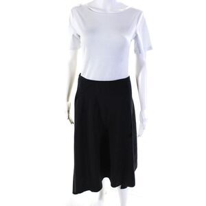Daniela Bizzi Women's Asymmetric Unlined Midi A-line Skirt Black Size 42
